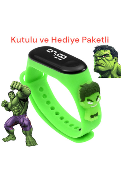 Q-TİME Hulk Figürlü Dokunmatik Led Ekranlı Dijital Çocuk ve Genç Kol saati
