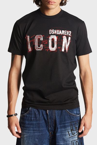 DSquared2 Men t Shirt - 100% Cotton, Crew Neck, Regular Fit, Printed S79Gc0084 S23009 900