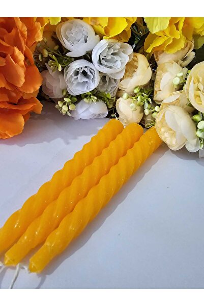 YASİMA 3 Lü BURGU Turuncu Mum şamdan dekor Yılbası Özel Gün MUMU