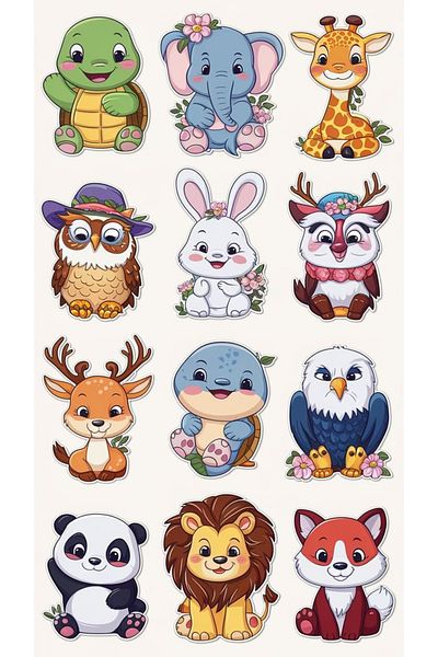 Sticksy Cute Animalssticker Phone Laptop Notebook Tablet Notebook Flask Sticker Sticker St832