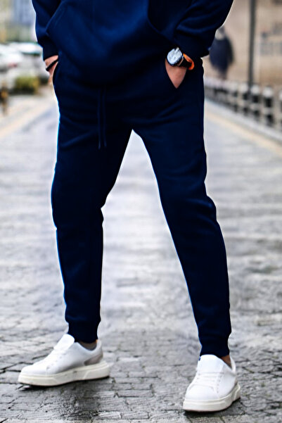 YAKAMEL Ανδρικό φαρδύ παντελόνι φόρμας με απαλή υφή και 3 κλωστές, ελαστικό