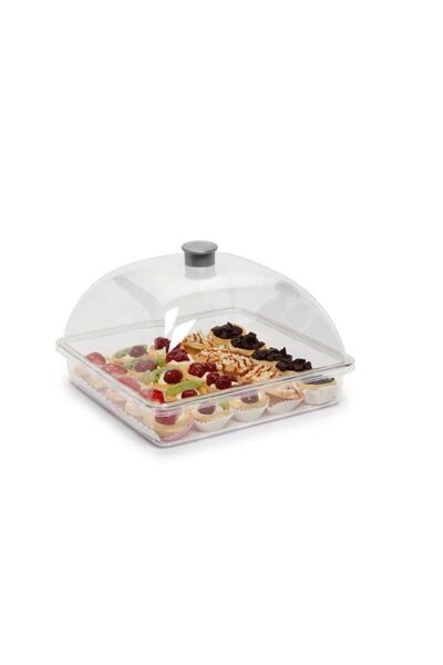 Ems Profesyonel Kırılmaz Polikarbon Pasta Kek Börek Lokum Çikolata Fanusu Kar...