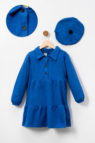 aden kids Rochie pentru fetiță Melted Stamp (3-8 ANI) - Pălărie, design special pentru iarnă