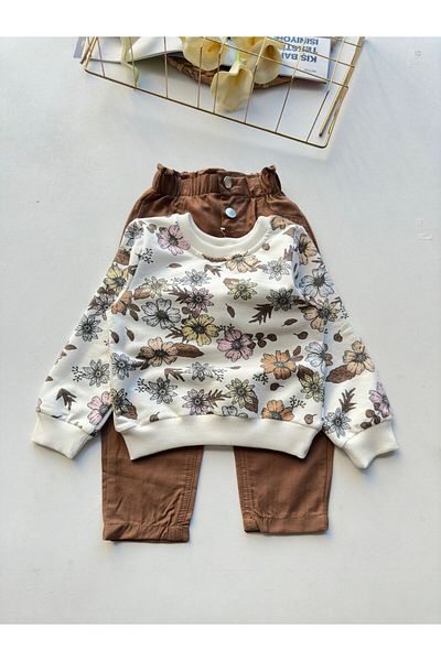 Momsbrand Floral Print Top Pants Suit