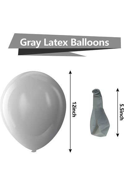 Home Zone 100 Pack 12 inch Round Helium Pastel Grey Balloons for Birthday
