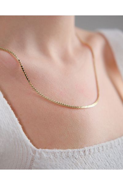 XUPING JEWELRY Mesh Chain Necklace in 14K Color