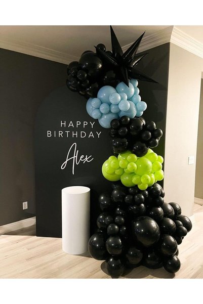 Home Zone 100 Pack 12 inch Round Helium Balloons for Black Themed