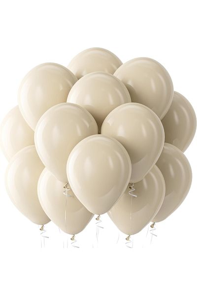 Home Zone 100 Pack 12 inch Round Helium Sand White Balloons for Birthday