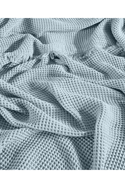 destinyhometex Cuvertură de pat de o persoană din bumbac cu model Waffle - Pernă 160x240cm/50x70cm