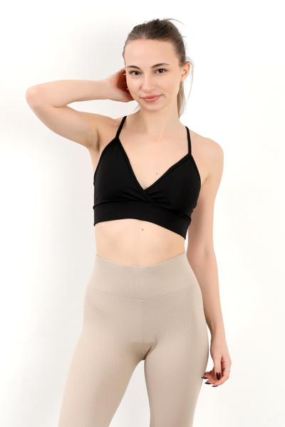 GİYSA Women's Rope Strap Covered Double Breasted Detailed Bustier Black - 9026