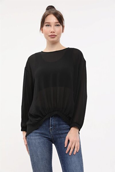 HomeStore Ense Düğmeli Şifon Bluz