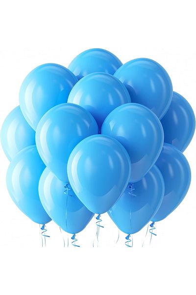Home Zone 100 Pack 12 inch Round Helium Light Blue Balloons