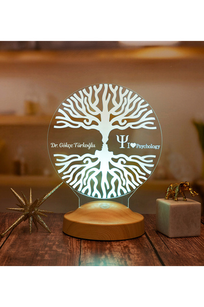 SEVGİLAMBASI Psikolog, Psikiyatri Hediyesi, Hayat Ağacı Figürlü Led Lamba, Yaşam Koçu Hediyesi Led Lamba