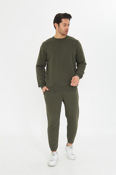 TRENDHİLL Unrival 3 Thread Cotton Basic Crew Neck Unisex Tracksuit Set 5738
