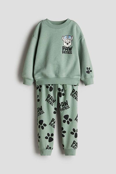 H&M 2-piece Printed Sweatshirt Set