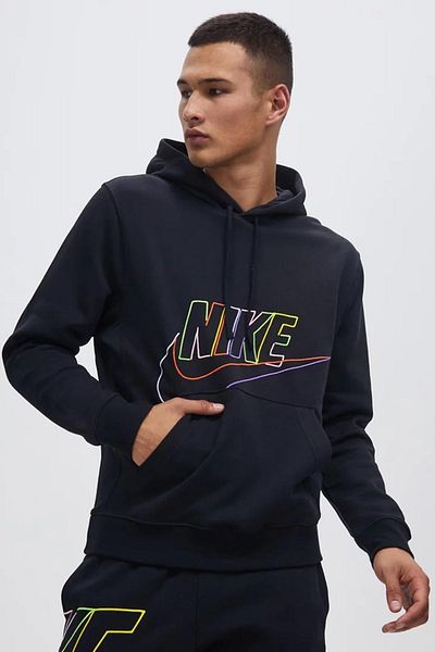 Nike Мъжки суитшърт с качулка Sportswear Club Fleece French Terry, черен