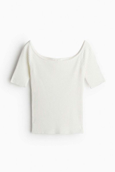 H&M Rib-knit off-the-shoulder top