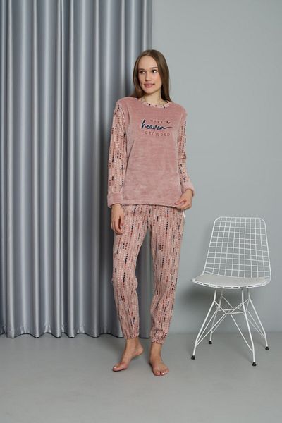 shopshop Дамски зимен комплект поларена пижама Wellsoft с мляко и кафе
