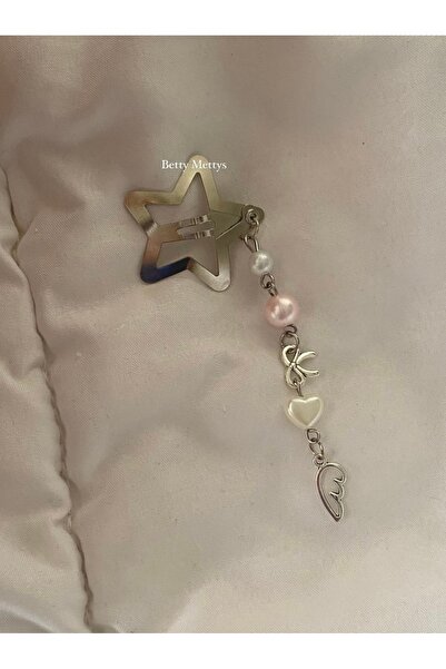 bettymettys Melek Kanadı Charmlı Fiyonklu Fairycore Coquette Yıldız Toka Hair...