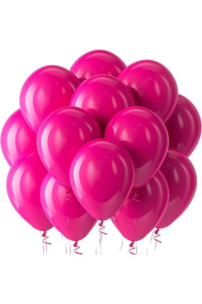 Home Zone 100 Pack 12 inch Round Helium Hot Pink Balloons for Wedding