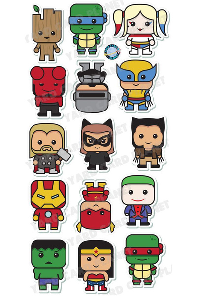 Buki'nin Atölyesi Autocolant Baby Heroes pentru telefon, laptop, notebook, ta...