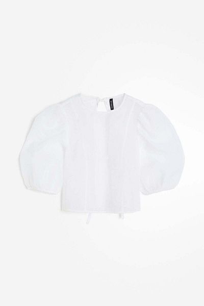 H&M Puff-sleeved organza top