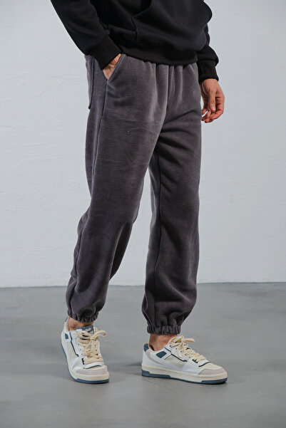 aziso Ανδρικό παντελόνι από μαλακό φλις ελαστικό πόδι