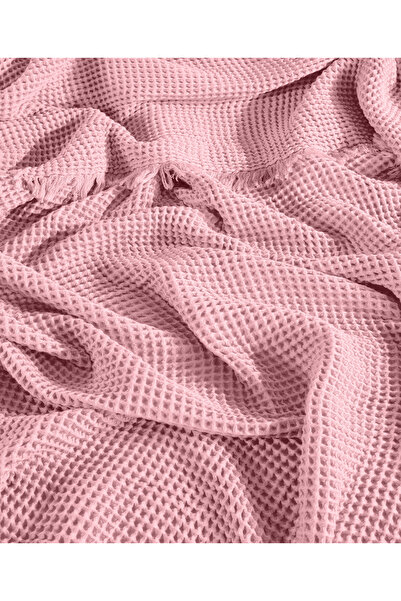 destinyhometex %100 Pamuk Waffle Tek Kişilik Yatak Örtüsü 160x240cm/1 Adet 50x70cm Yastık
