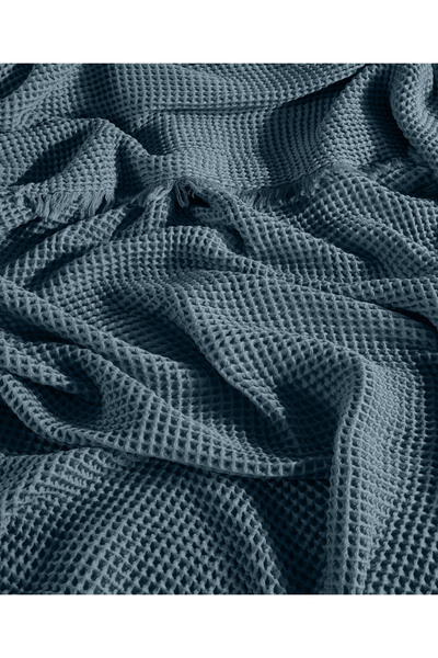 destinyhometex %100 Pamuk Tek Kişilik 160x240cm Waffle Yatak Örtüsü/1 Adet 50x70cm Yastık