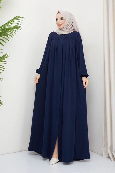 SERRA MODA حجاب إسلامي من الحرير المدني المكشكش مع رداء فيريس