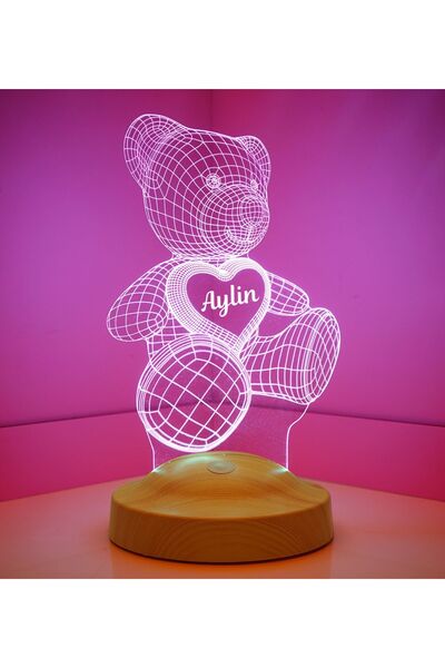 SEVGİLAMBASI Sevgiliye Hediye Ayıcık Led Lamba, Kalpli Ayı Teddy Hediyesi 3d,...