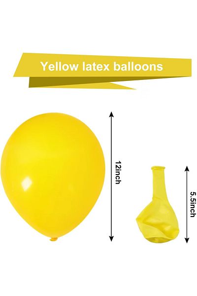 Home Zone 100 Pack 12 inch Round Helium Yellow Balloons for Birthday