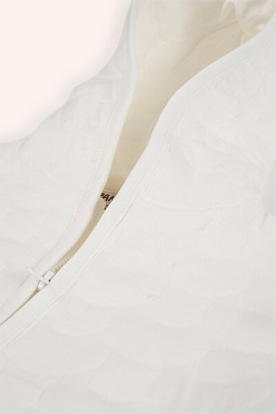 Panço Kız Bebek Fermuarlı Ekru Tulum