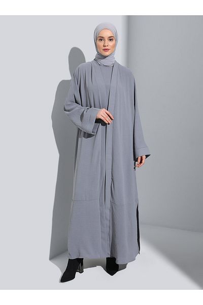 Refka Aerobin Dress&Ferace Double Set - Gray - Refka