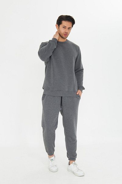 TRENDHİLL Unrival 3 Thread Cotton Basic Crew Neck Unisex Tracksuit Set 5738