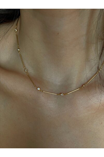 Sade Accessory Taş Çizgi Detaylı Kolye