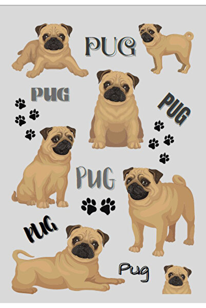 Buki'nin Atölyesi Autocolant Pug Telefon Laptop Notebook Tabletă Caiet Sticlă...