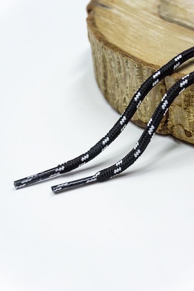 Dokubağ 120 cm Black White Stripe Pattern Round Outdoor & Boots & Sports Shoelaces - 1 Pair
