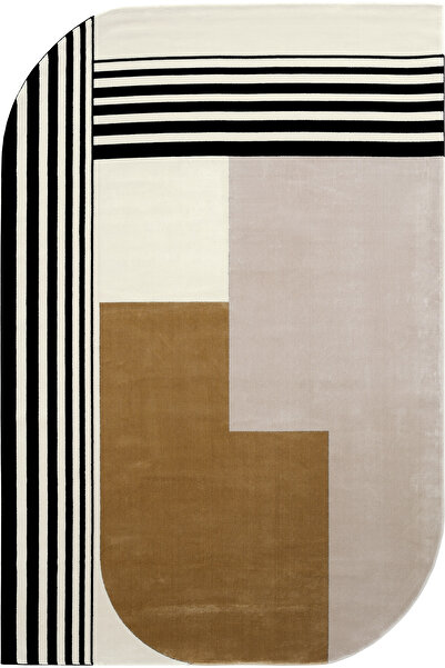 Cool Halı Design 05 Krem Gold Salon Halısı Geometrik Desen Yüksek Kalite Sık ...