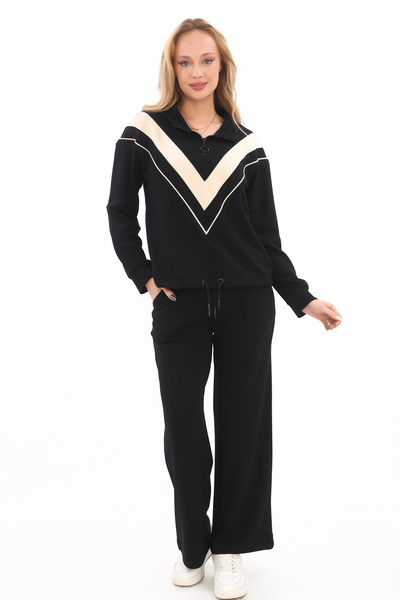 zitex Σετ αθλητικής φόρμας Modal με μισό φερμουάρ και ρυθμιζόμενη ελαστική μέση