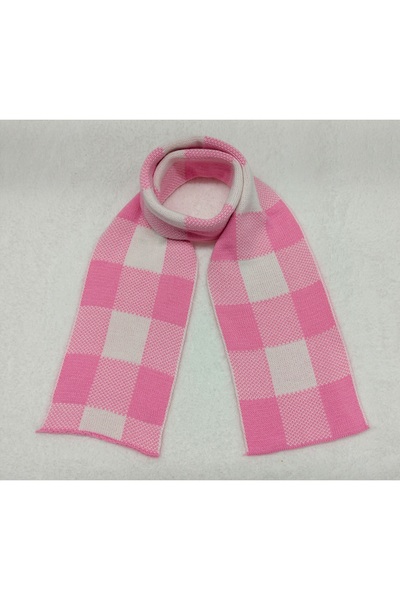 Sevimli Knitwear Plaid Patterned Long Scarf