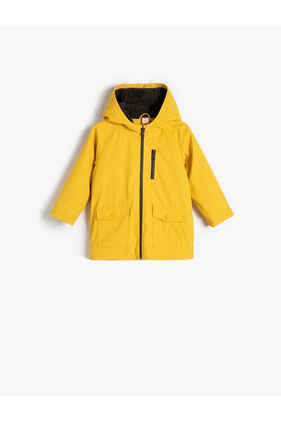 Koton Hooded Cotton Lined Raincoat for Baby Boy