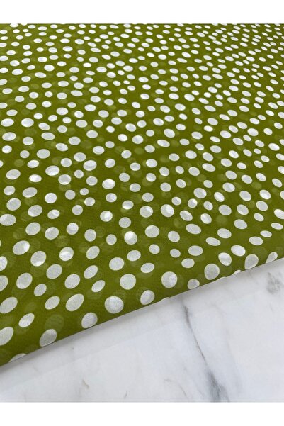 ipekkumaş Yeşil Puantiye Desen Elbiselik Şifon Kumaş Ürünümüz Adet Olarak Satılır 1 Adet 1 Metre