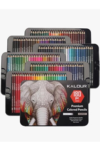 UYGUN ELEKTRONİK boya seti 180 Renkli Kalem, Yumuşak Çekirdekli Boyama Kalem Seti, Profesyonel kuru boya kalemi