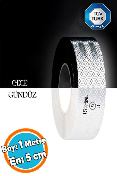 NZB Tüvtürk Onaylı Bant Beyaz Belgeli Reflektörlü Reflektif Fosforlu Şerit Ba...