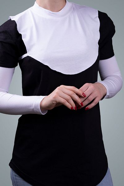 HÜRREM BONE White Hijab Neck Collar Viscose Fabric Plain 1003_42