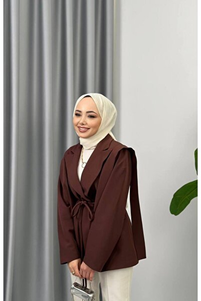 She Olive Блейзър с качулка и подплата