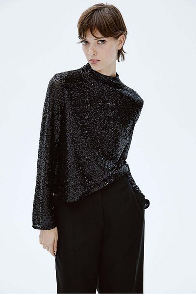 H&M Sequined turtleneck top