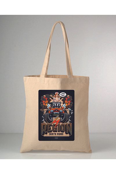 MODA Cars Series-1 Printed 35X40 cm Raw Cloth Shoulder Bag