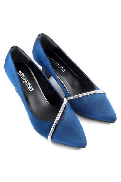 Erkan Saçmacı Večerní společenské boty Shimeca Navy Blue Satin Stone